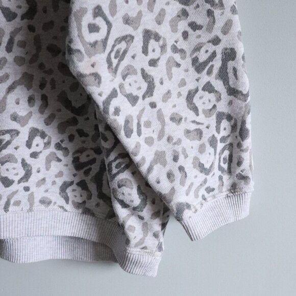 Aerie Women's Sz S Cream Animal Print Oversized 1/4 Zip Relaxed Pullover Sweater - Picture 9 of 16